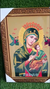 Tranh Đức Mẹ Hằng Cứu Giúp ngang 40 cao 60(cm) tranh treo tường công giáo