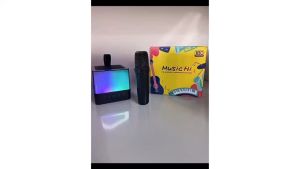 ✅100% Original Smilee Mini Karaoke RGB LED Bluetooth Wireless Microphone Portable Speaker Karaoke W/2 Mic
