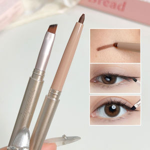 Dorisna Double Headed Eyeliner with Eyeliner Brush Waterproof Black Brown Ultra-thin Eyeliner Pencil Quick Dry Smooth Eye Liner Long Last Lower Eyelash Pen Korean Makeup Cosmetics