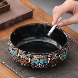 OUHUAGUAN | Large Vintage Chinese Style Exquisite Ceramic Cigarette Ashtray