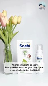 Xịt chống muỗi cho bé Sachi hỗ trợ bé khỏi muỗi cắn giảm sưng ngứa an toàn cho bé từ 6m+ [Lọ 100ml]