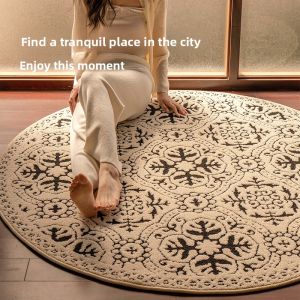 CAVIOSEN | Elegant Easy-Clean Waterproof Circular Rug