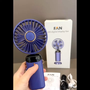 MAYSSHOP 3-in-1 Mini Fan | Handheld Desk & Neck Hanging Use | USB Fan LED Display Phone Holder 5-Speed Adjustment N15