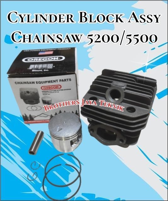 Oregon Cylinder Blok Set Mesin Chainsaw Senso Mini Kecil 5200 5500 5800