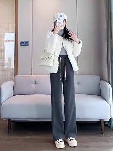 Brown Fluffy Warm Corduroy Wide Leg Pants