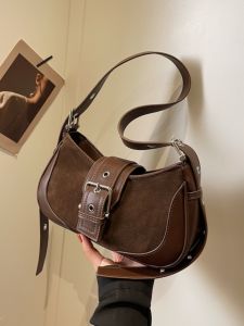 Vintage Matte Underarm Bag Womens Fashionable New 2025 Single Shoulder Crossbody Bag Versatile Retro Style Small Size PU Leather