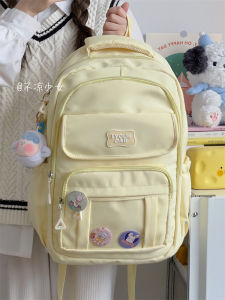 College Style Ins Chic Japanese Inspired Backpack for Teens with Zipper Closure and Polyester Lining Anti-Splashing Waterproof Suitable for Campus Use