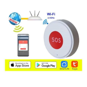[SG STOCK] SOS Emergency Button For Family / Elderly Members Via Tuya Wifi That is USB Rechargeable