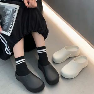 รองเท้าแตะ รองเท้าหัวโตดอกไม้ เป่าโถว รองเท้าหัวโตผู้หญิง ส้นหนา 3.5 ซม เหมือนเหยียบขี้ รองเท้าแตะผู้หญิง ด้านล่างหนากันลื่น รองเท้าแตะ