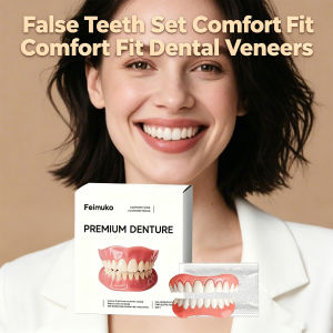 Natural False Teeth Set Comfortable Wear Custom Fit Dental Veneers Cosmetic Realistic Smile Comfort Fit Upper Lower Teeth Beauty