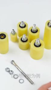 ZEO Slide Gate Guide Roller Yellow Universal Heavy Duty Adjustable Nylon Rollers Gate Support Assembly