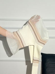 Áo Len Dệt Kim Dài Tay Ôm Vừa Vặn La Chapelle Màu Đào Gợi Cảm Mỏng Mùa Thu Đầu Tiên Áo Len Cổ Tròn Thường Ngày