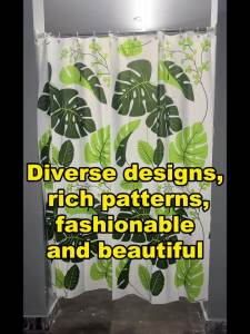 1pc Monstera Leaf Popular Shower Curtain Waterproof PEVA Botanical Bathroom Decor
