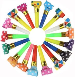 25 piece Blowouts Noisemakers Fun party blowers music blow style whistles against horn noise random colors
