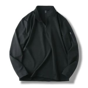 Áo Sơ Mi Nam Dài Tay Khoét Sâu 3D Khoác Nửa Khóa Kéo Áo Lót Giữ Nhiệt Quần Áo Công Sở Thường Ngày Mùa Thu 2024