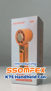 SSOMFEX K75 Handheld Fan with Automatic Head Shaking Refrigeration Mode LED Lighting Lamp 3000mAh & 9h Using Time