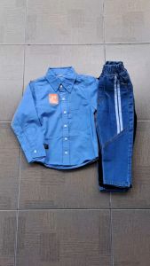STP Baju Setelan Kemeja Stripe Anak Cowok Laki-Laki Jovanka 1-18 Tahun ACS