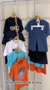 Setelan Anak Atasan dan Bawahan Lengan Pendek Surfing Edisi 1-14 Tahun