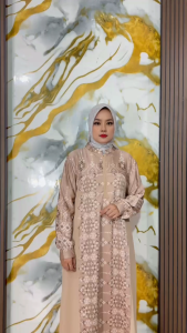ORIGINAL Gamis Kayani Lengan Semi Balon LD 100 - 140 dengan Desain Elegan dan Ukuran Spesifik