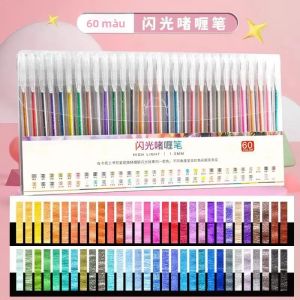 60 Chiếc Bút Gel Lấp Lánh Bộ Bút Bi Lăn Chống Nước Cho Cardstock Tạp Chí Vẽ Tô Màu 36 Màu Sắc Sống Động