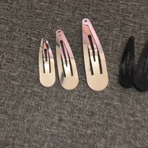 5pcs Black Silver Paint Metal 5cm Snap Alligator Hairpins Clips Water Drop Baby Clips