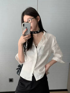 YAOMUHUA | Sun Protection Loose Casual White Linen Shirt