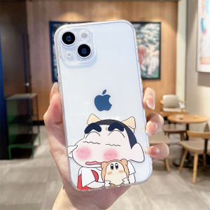 Cute Cartoon Silicone Phone Case for Apple 14 12/13Pro Max Couples Creative Men Women 11 Lovely 16 Transparent 17 Anti-fall Protection