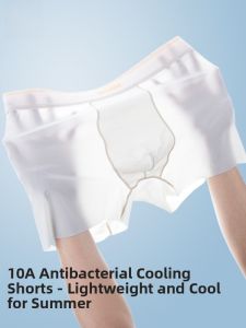 Miiow | Mens Ice Silk Underwear Ultra-Thin Breathable Antibacterial Boxer Shorts Comfortable Briefs Mid-Waist Youth Suitable