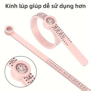 Dụng Cụ Đo Cỡ Nhẫn Bằng Nhựa Có Kính Lúp Thước Đo Ngón Tay Thước Đo Cỡ Nhẫn Dụng Cụ Đo Cỡ Trang Sức Cho Anh Mỹ EU Hồng Kông Giúp Đo Kích Thước Nhẫn Chính Xác