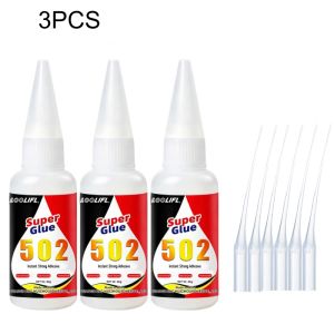 LOOLIFL | 1-5 bottles of 502 super glue cyanoacrylate adhesive 10-second curing suitable for wood plastic ceramics metal 3D printed parts multi-purpose adhesive glue stick