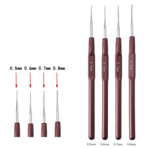 Mrs Lydia Store- 0.5"0.6"0.7"0.8mm Micro Hook Needles Crochet Hook For Wig Making Crochet Locks Braids Weaving Needle Tools