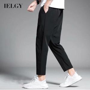 IELGY Thin loose ice silk quick-drying mens pants ninth straight casual pants trendy