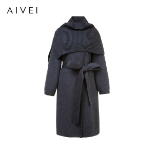 AIVEI | Winter Commuter Knit Turtleneck Coat