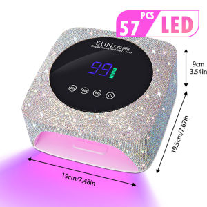 DianaBeauty UV LED Nail Lamp Rechargeable Cordless Nail Dryer with Rhinestone and 3 Timer Settings UV Light for Manicure Tools