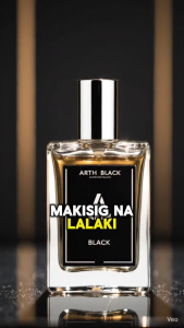 ARTH BLACK Premium Perfume for Men 40% oil concentration in square bottle with spray & box.