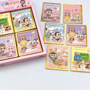 TAIYO Labubu Mini Sticker Book Monster Sanrio Stiker Buku Kecil Tempel Kertas Karakter Kartun Mainan