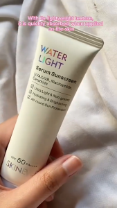 Top Seller WATER LIGHT SERUM SUNSCREEN SPF 50 PA++++ | Soothes & Repairs | Hydrating & Brightening | All-round Sun Protection | Ultra Light & Non-Greasy | Effectively Blocks UV Rays | Prevent Sun Damage to the Skin | Moisturize & Protect the Skin Barrier.