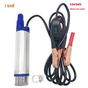 Bơm Điện Mini Di Động 38mm Cho Dầu Diesel & Bơm Chìm Chuyển Nước Với Lưu Lượng 35L/phút Dùng Cho Cắm Trại & Câu Cá 12V 24V