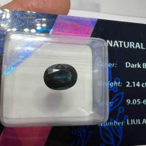 645763-ĐÁ SAPHIA XANH ĐẬM (THIÊN NHIÊN ) KHÔNG XỬ LÝ ĐÃ KIỂM ĐỊNH LIULAB