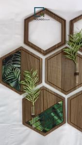 Combo 7 miếng Kệ trang trí tường hình lục giác để đồ lung linh không cần khoan đục tường MOLAGO - LD