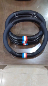 Bọc Vô Lăng Xe Hơi Peugeot 4008 5008 2008 Loại Carbon D Cut 2 Đầu Có Lỗ Thông Hơi Thoáng Khí Cao Cấp