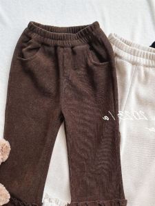 Spring Autumn Fashionable Girls Pants Outerwear Elastic Waist Bell Bottoms Stylish Casual Trousers for Little Kids