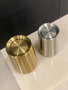 8L/10L Stainless steel trash can without lid，Modern brass bathroom trash can，Household trash can for bathroom living room bedroomoffice