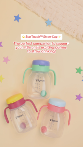 Pigeon Startouch Straw Cup With Gravity Ball 250ml 6m+ & Replacement Accessories (Promo)