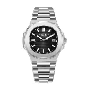2026 New Trendy High‑Quality NAVIFLZ NFVZ Mens Watch Silver‑Blue 5711 Classic Sports Wristwatch Stainless Steel Sapphire Crysta