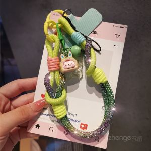 สร้อยข้อมือโทรศัพท์แบบแยกได้พร้อมห้อยประดับเพชรน้ำแข็ง สร้อยข้อมือแบบใช้งานได้สองทาง สร้อยข้อมือแบบถือได้สำหรับผู้หญิง สร้อยข้อมือแบบมีด้ามจับแบบใหม่