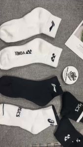 [Hàng Xuất Đẹp] Combo 3 đôi tất vớ thể thao cầu lông Yonexx tất bóng rổ bóng chuyền assics lining. chất liệu cotton dày dặn