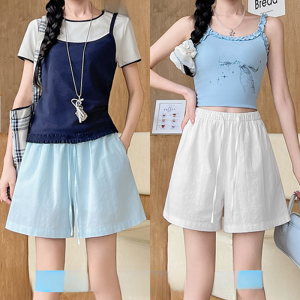 MiiOW | Quần short Ice Silk mỏng mùa hè cạp cao ống rộng thường ngày quần short ngắn năm điểm MiiOW Cat Person dành cho nữ