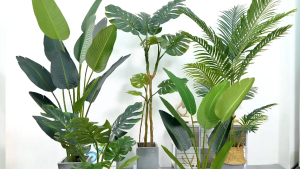 【MY SELLER】 Artificial Plant size 18 leaves 70cm/24 leaves 110cm no maintenance required 0 Formaldehyde Home Deco Artificial Fake Tree pokok hiasan dalam rumah Fake Plants 人造植物