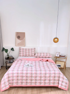 Abraca Dabra Premium Wash Cotton Summer Quilt Soft Japanese Lattice Series Thin Blanket - Single/Queen/King